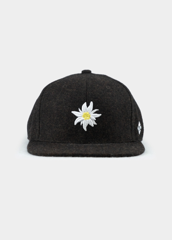 Cap "Edelweiß Flanell" - dark brown (Snapback)