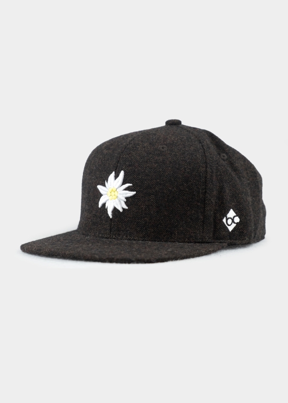 Cap "Edelweiß Flanell" - dark brown (Snapback)