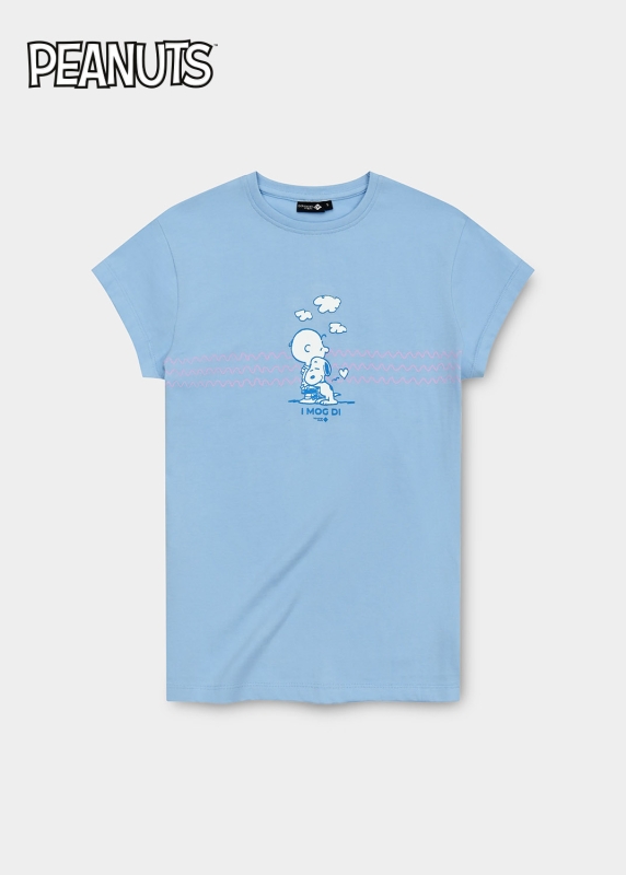 T-Shirt "Peanuts: I mog di" - hellblau