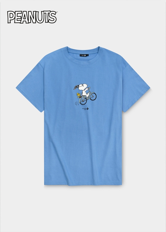 T-Shirt "Peanuts: Radln" - blau