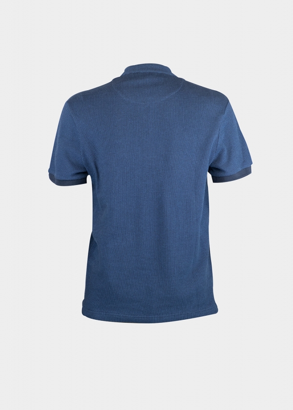 Poloshirt "Edelweiß Feinstrick" - dunkelblau