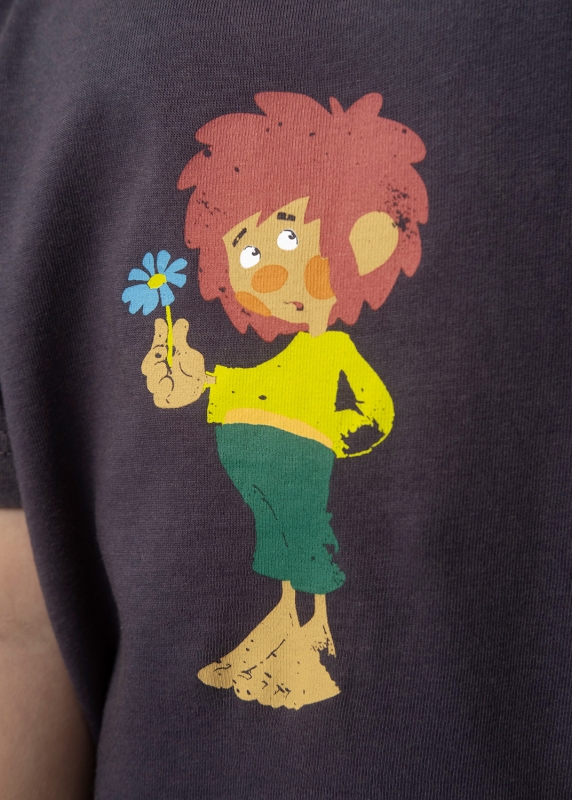 T-Shirt "Pumuckl Blume" - graphit (Kinder)