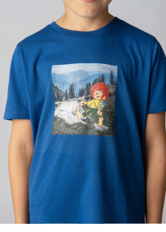 Bavarian Caps - T-Shirt "Pumuckl wandert" - blau (Kinder)
