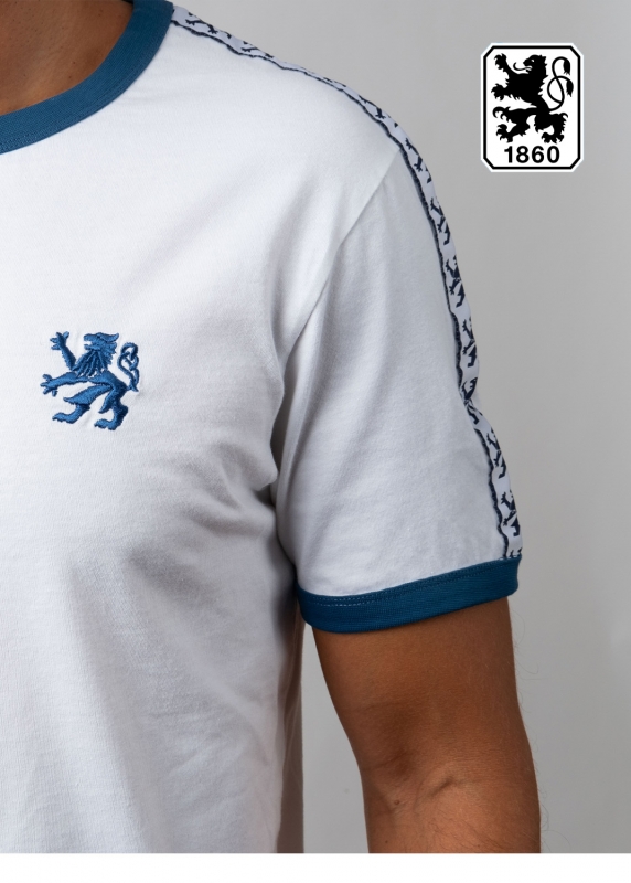 Retro-Shirt "1860: Löwenstick" - weiß