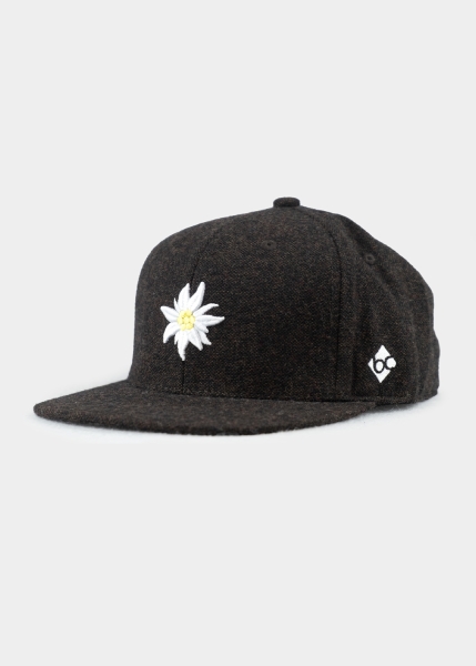 Cap "Edelweiß Flanell" - dunkelbraun (Snapback)