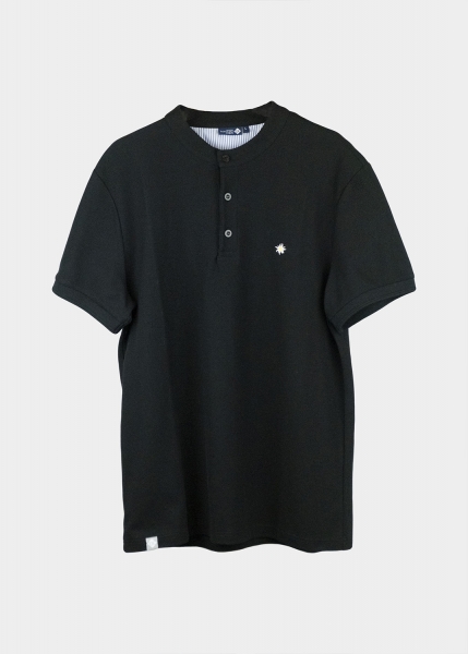Poloshirt "Edelweiß" - schwarz