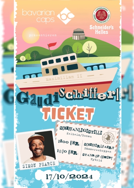 Ticket "Gaudi Schifferl" mit Simon Pearce